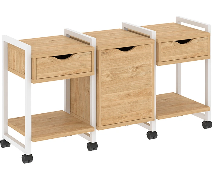 Тумба подкатная RIVA VR.L-TN-6.K White, тиквуд светлый