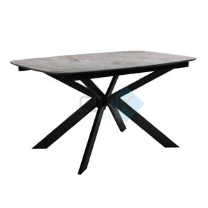 Стол обеденный DikLine BK140 Black, Керамика Italian Grey глянец серый