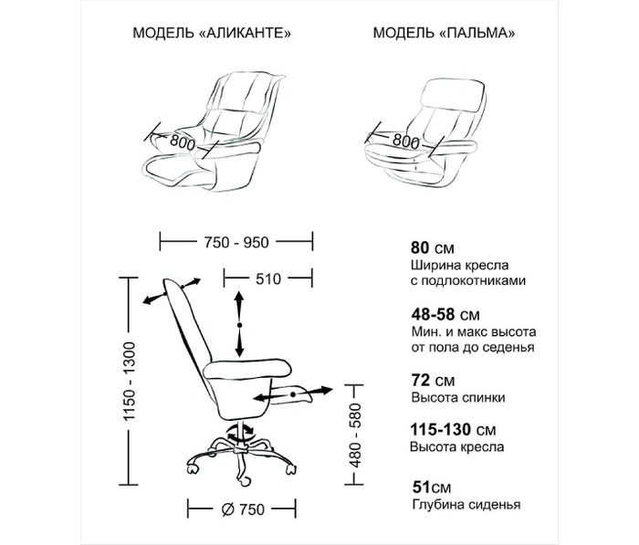 Kingstyle С-5 Аликанте (экокожа), черный