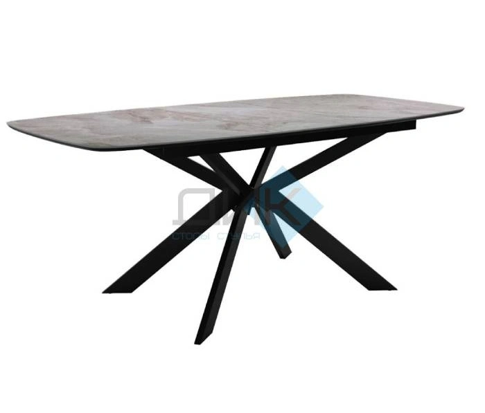 Стол обеденный DikLine BK140 Black, Керамика Italian Grey глянец серый