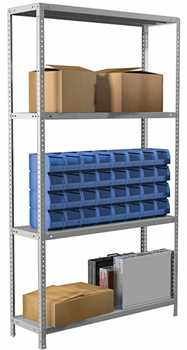 Стеллаж металлический BRABIX MS Plus-185/30-4