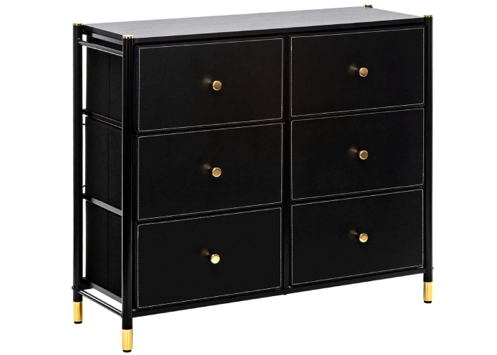 Комод Leset Хайди Black ( 6 ящиков)