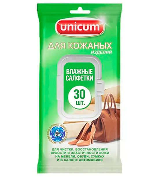UNICUM Влажные салфетки для кожаных изделий