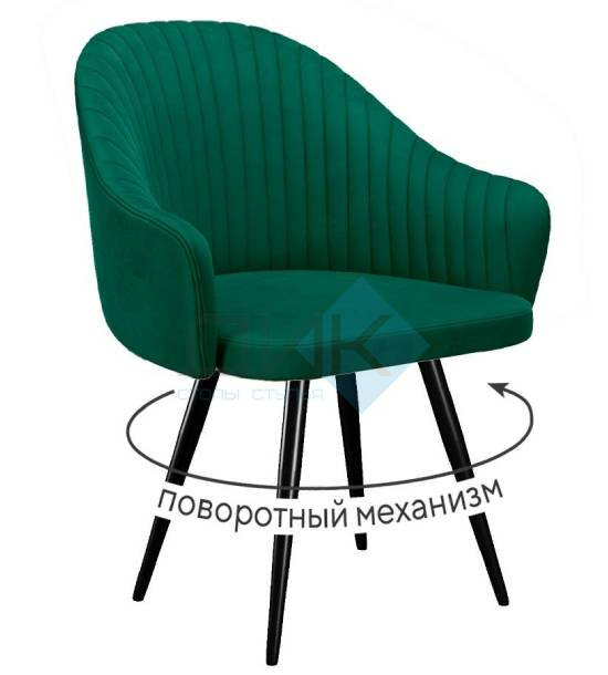 Кухонный стул DikLine 439 Black (микровелюр K)