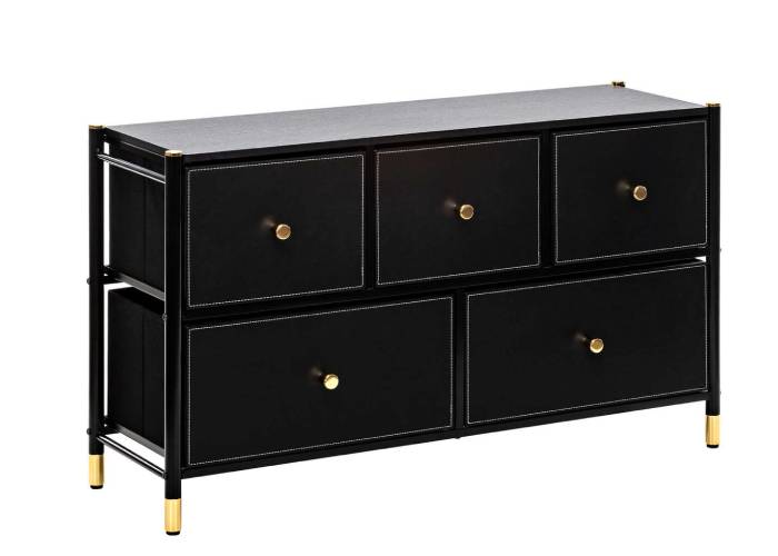 Комод Leset Хайди Black ( 5 ящиков)