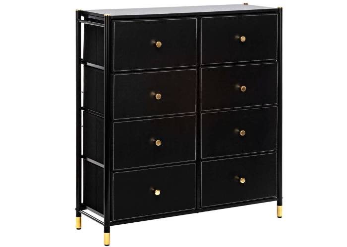 Комод Leset Хайди Black ( 8 ящиков)