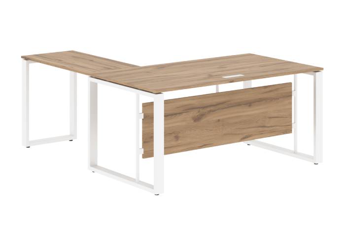 Стол руководителя угловой ECT 1619 White