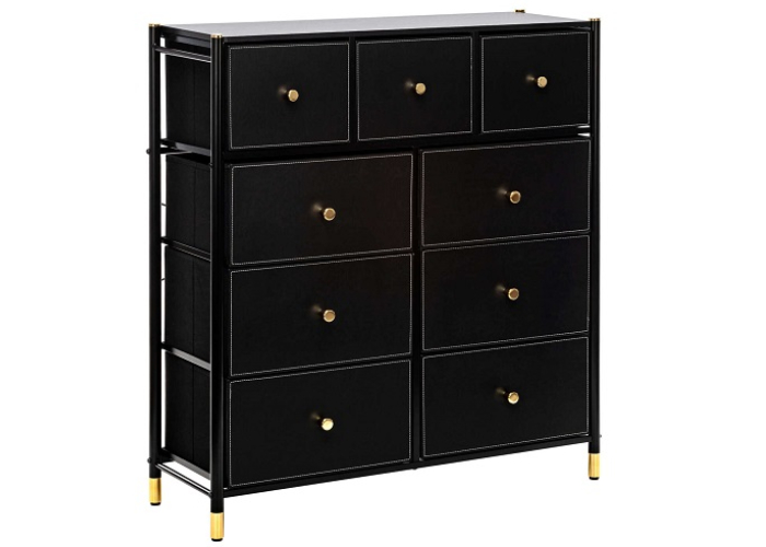 Комод Leset Хайди Black ( 9 ящиков)